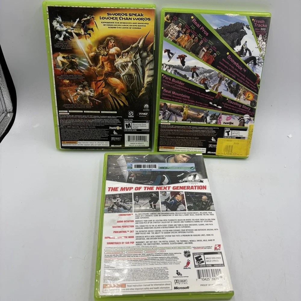 Xbox 360 games Amped 3 NHL 2k7 Conan